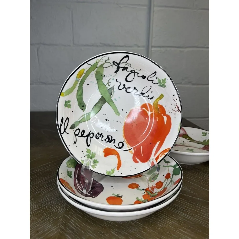 Julie Paton Certified International Melanzana‎ Pasta Bowls Vegetables Italian